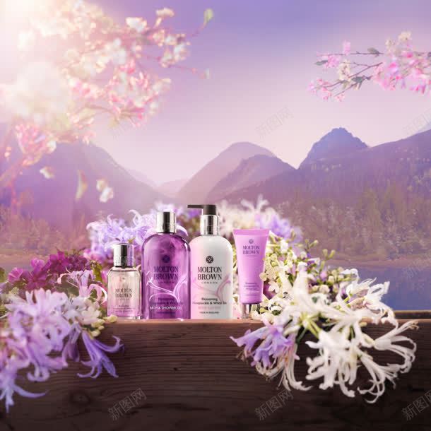 护肤四件套的素雅蓝色背景jpg设计背景_88icon https://88icon.com 素雅 背景 蓝色