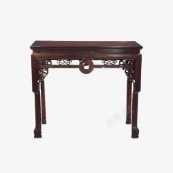 中式实木雕花条桌素材