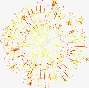 黄色卡通绚烂烟花png免抠素材_88icon https://88icon.com 卡通 烟花 绚烂 设计 黄色