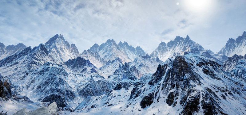 大气雪山背景背景