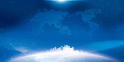 酒会剪影城市剪影世界地图地球蓝色海报背景高清图片