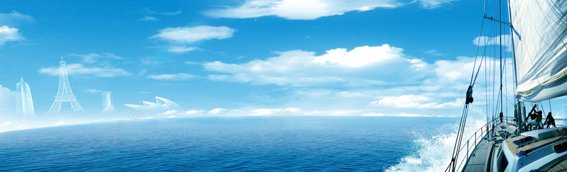 海上航行展板背景背景