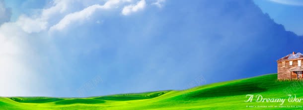 风景背景jpg设计背景_88icon https://88icon.com 蓝天白云草地房子