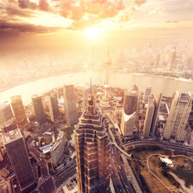 上海建筑群览风景图背景