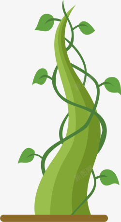 生长豆茎绿叶卡通生长豆茎矢量图高清图片