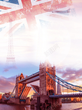 海外欧洲英国旅游海报背景