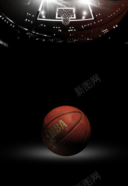 黑色大气篮球比赛海报背景背景