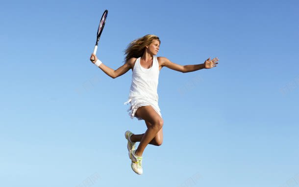 跳起的网球运动少女海报背景jpg设计背景_88icon https://88icon.com 少女 海报 网球 背景 运动