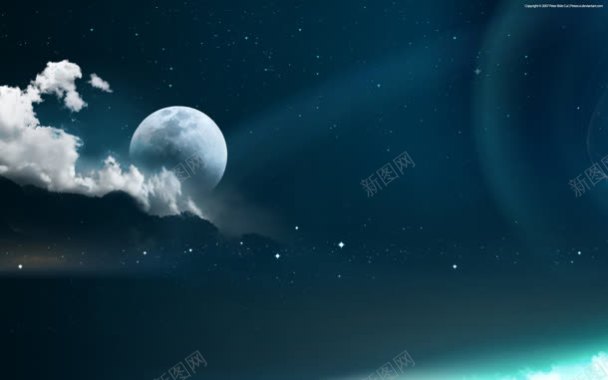 天空中的云层跟月亮背景