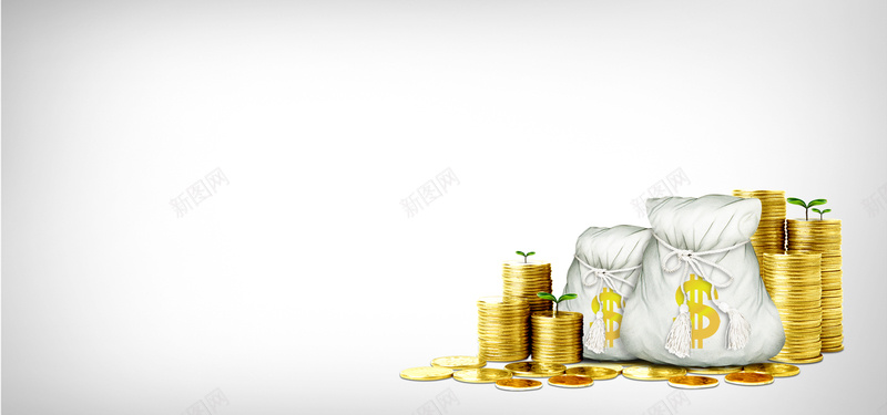 堆积的金币和钱袋psd设计背景_88icon https://88icon.com 商务 堆积的金币和钱袋 投资 海报banner 科幻 科技 金融 银行