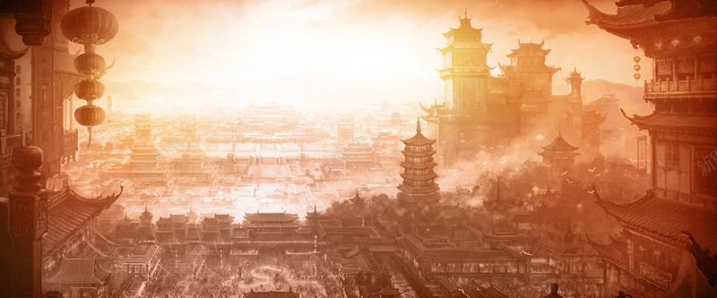 梦幻古城背景装饰jpg设计背景_88icon https://88icon.com 古城 梦幻 海报banner 渐变 游戏场景 背景装饰