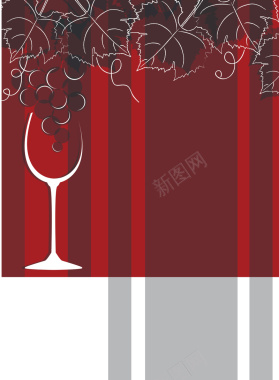 正宗葡萄酒酒杯集葡萄树藤背景背景