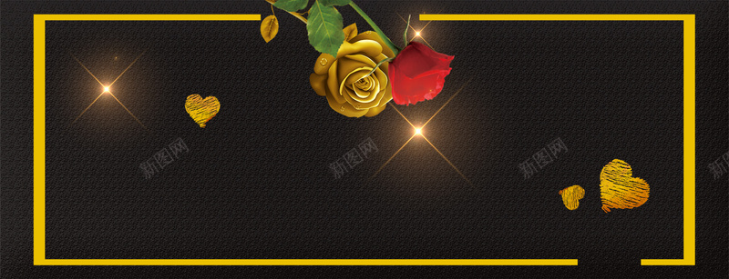 奢华金色玫瑰几何奢华黑色背景背景
