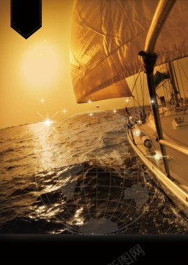 棕色夕阳商业扬帆起航企业文化背景摄影图片