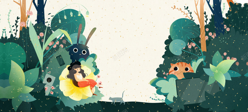 春季上新玩偶卡通童趣绿bannerpsd设计背景_88icon https://88icon.com 动物 卡通 小清新 广告 开春 彩片 文艺 春天 春季 活力 简约 素材 绿色 背景 设计 踏春