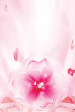 粉色花朵清新美容海报背景
