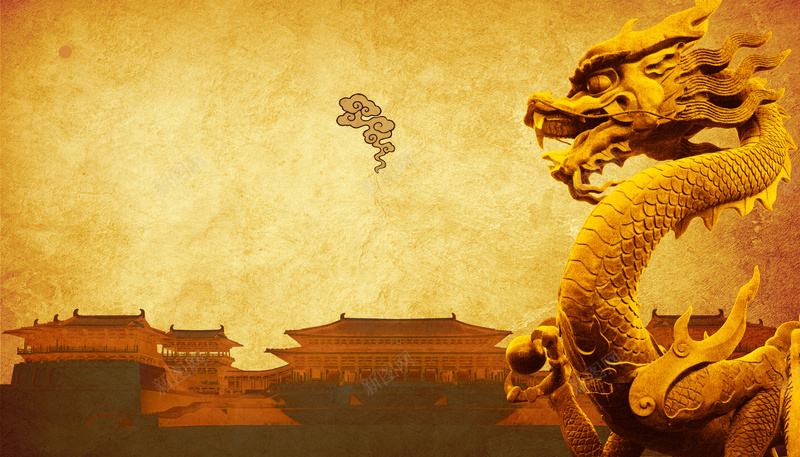 中国风古典云彩雕塑背景psd设计背景_88icon https://88icon.com 中国 中国风 云彩 古典 古建筑 古韵 古风 宫殿 祥云 金龙 雕塑 黄金 龙 龙头