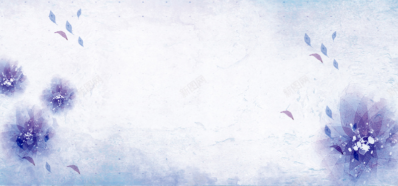 紫色花瓣梦幻banner背景背景