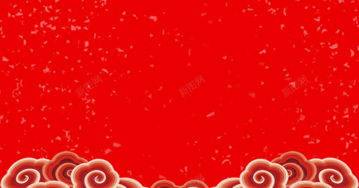 祥云花纹红色新年节日背景背景