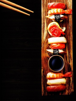 烧烤广告牌寿司美食海报广告背景高清图片