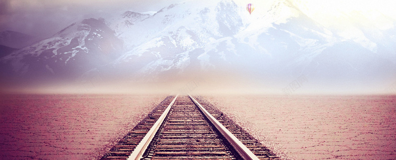 铁路banner背景摄影图片