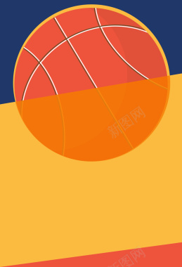 扁平手绘卡通篮球激情球赛背景矢量图背景