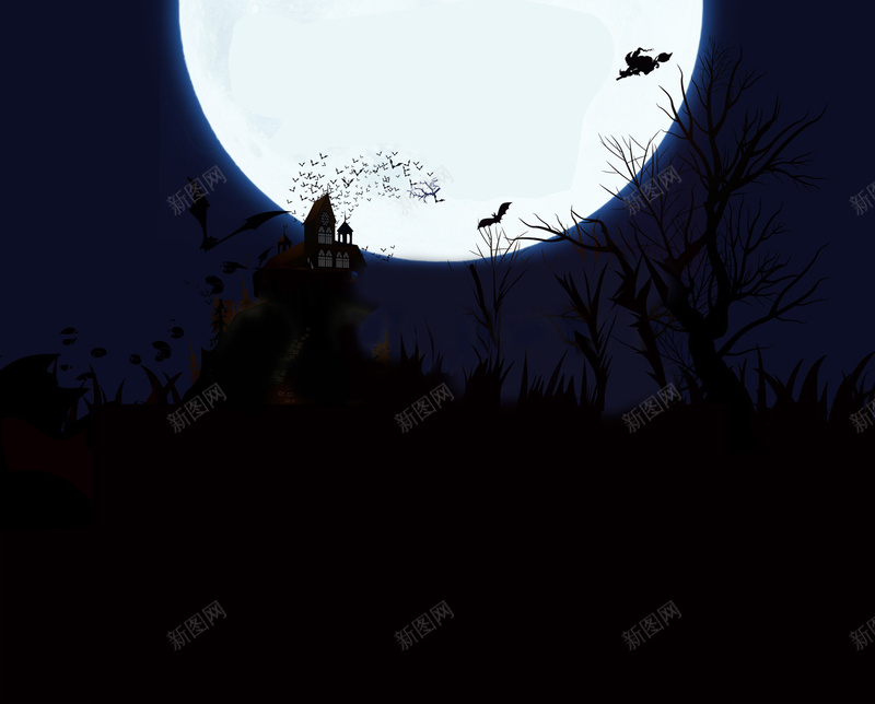 黑夜城堡月夜万圣节jpg设计背景_88icon https://88icon.com 万圣节 万圣节狂欢 南瓜 开心 恐怖 插图 月亮 月夜 狂欢 白骨 矢量 节日 蝙蝠 骷髅
