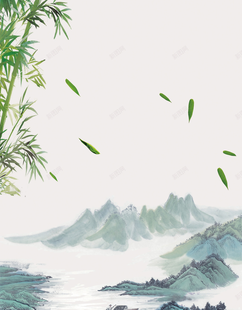 清明寒食节背景psd设计背景_88icon https://88icon.com 中国风 寒食节 春季 海报 清明 矢量 竹子 背景 节气