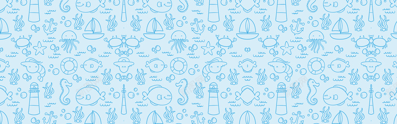 卡通清新海底鱼类手绘背景bannerpsd设计背景_88icon https://88icon.com banner 卡通 手绘 海底 海报banner 清新 童趣 背景 鱼类