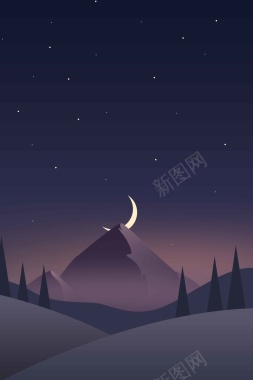 简约夜晚深色扁平化商品促销背景背景