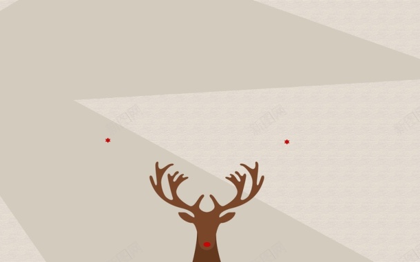 圣诞节麋鹿个性简约方正大气淡雅背景图背景