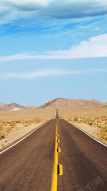 荒漠中的道路H5背景摄影图片