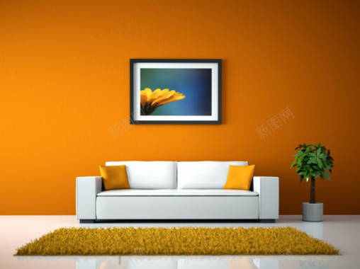 暖橙色调家居背景图背景
