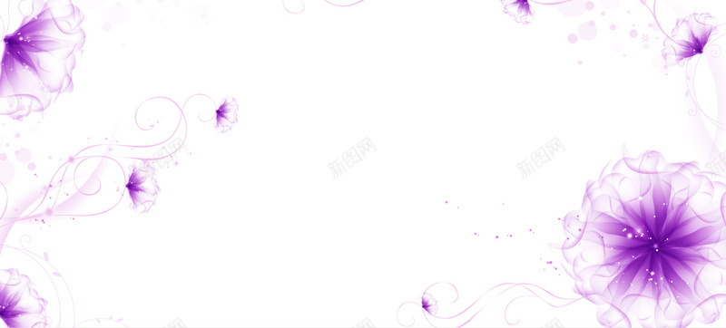 卡通紫色梦幻花纹壁纸电视墙背景banner背景