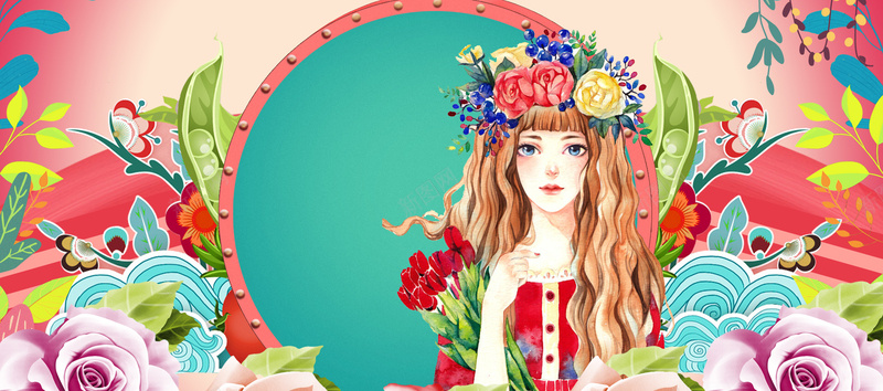 女生节红色卡通bannerpsd设计背景_88icon https://88icon.com 38 banner 优惠 促销 卡通 女王节 女生节 女神节 妇女节 少女 折扣 红色 节日 鲜花