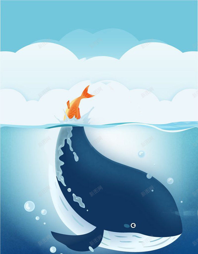 手绘卡通海洋背景jpg设计背景_88icon https://88icon.com 卡通 彩色 手绘 插画 水面 海洋 背景 蓝色 鲨鱼