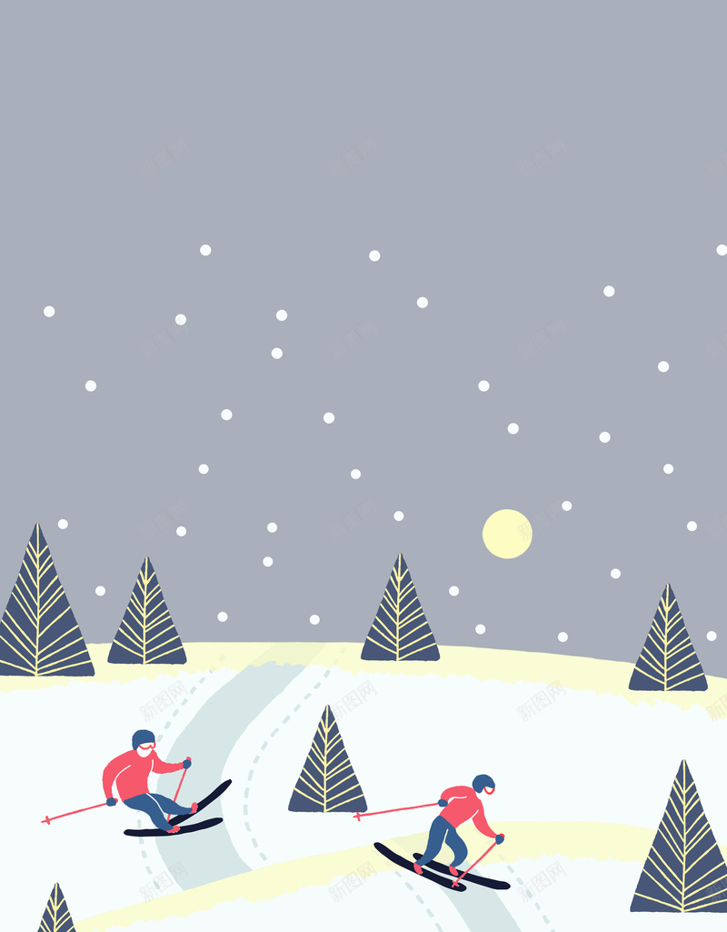 浅色简约手绘滑雪季海报psd设计背景_88icon https://88icon.com 冬天滑雪 冬奥会 冬季 冰雪世界 树 溜冰 滑雪 滑雪场 滑雪城 滑雪广告 滑雪运动 雪景