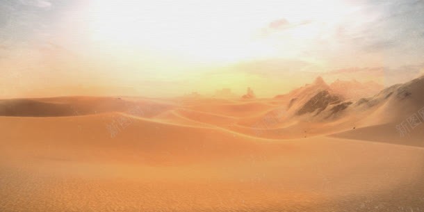 沙漠夕阳宽屏背景背景
