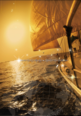晨光中行驶的船背景摄影图片