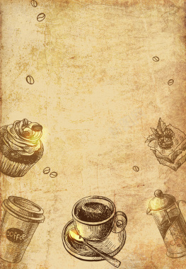 复古咖啡海报背景背景