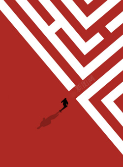 红色迷宫个性创意海报背景高清图片