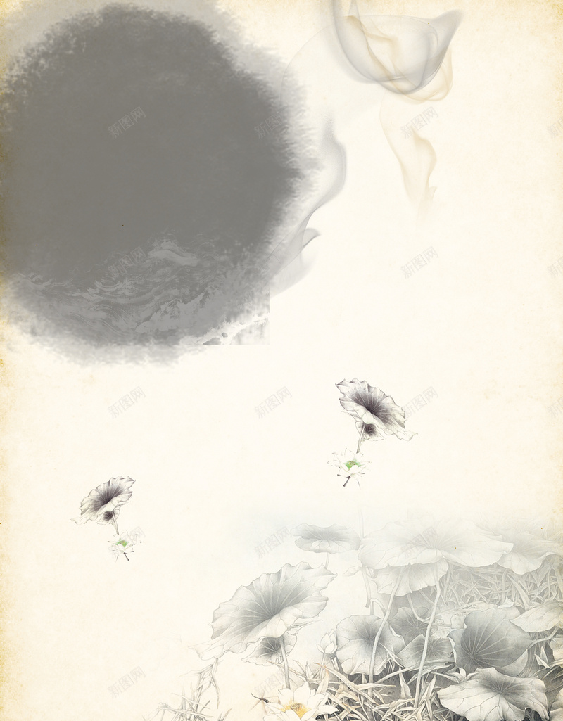 中国风古朴海报背景psd设计背景_88icon https://88icon.com 中国风 古典 古朴 古风 水墨 水墨画 泛黄 海报 淡雅 笔墨 老旧 老旧背景 背景素材 荷花