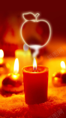 蜡烛圣诞夜H5海报背景背景