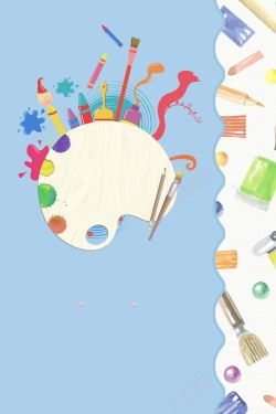 书法美术班卡通少儿涂鸦绘画高清图片