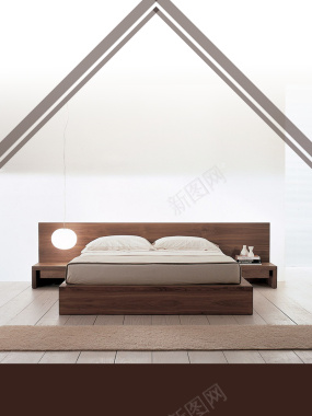 家具床北欧极简风海报背景背景