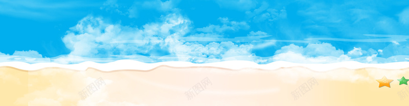 抽象海边风景海报banner背景psd设计背景_88icon https://88icon.com 云 卡通 手绘 抽象 沙滩 海报banner 海边 童趣