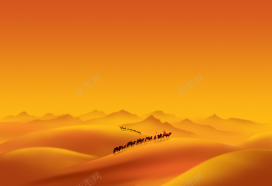 西域新疆沙漠海报背景背景