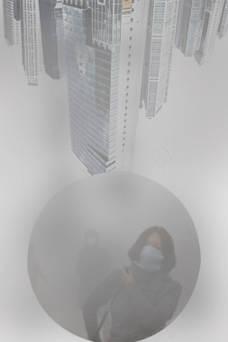 雾霾海报保护环境海报背景模板背景