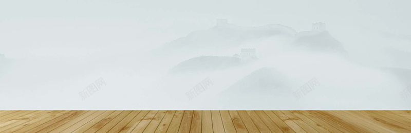 中国风产品展台psd设计背景_88icon https://88icon.com 中国风 产品 展台 山水 水墨 海报banner 舞台 长城