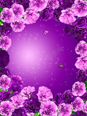 母亲节紫色花卉海报背景背景